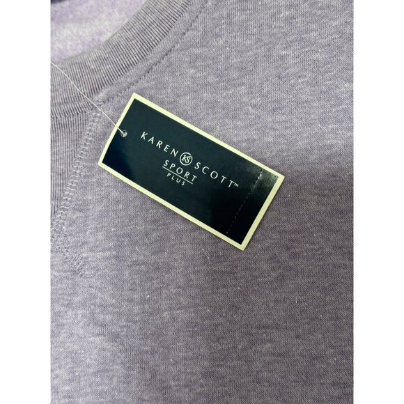 Karen Scott women's OX Sport Plus Womens Lavender Sweatshirt - Picture 2 of 15